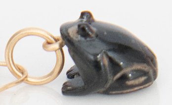 Miniature Carved Frog Charm