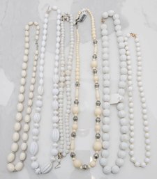 White Bead And Lucite Necklaces