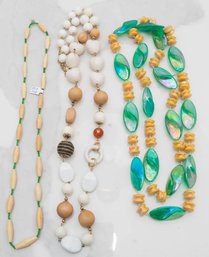 Green And Brown Boho Bead Necklaces