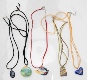 Glass And Acrylic Friendship Pendant Necklaces