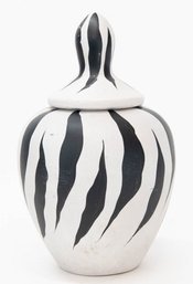 10' Lidded Animalier Zebra Vase