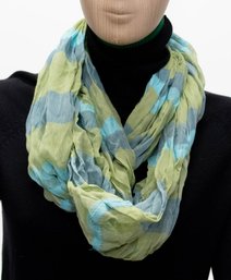 Lot Of Two Scarves, Blue, Green Infinity, Scarf, And Purple Green Scarf See Photos (Suggested Retail $11.50)