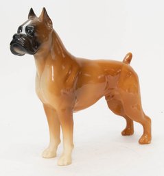 Vintage Molded Plastic Boxer Dog Figurine