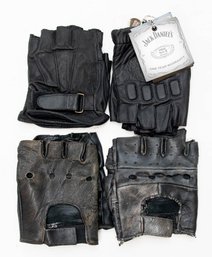 Leather Chopped Fingerless Riding Gloves Include Jack Daniels NWT