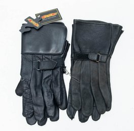 Black Gauntlet Riding Gloves Includes Unik NWT Size Large