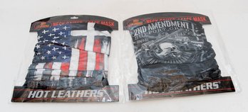 Hot Leather Neck Gaiter Face Mask 2nd Amendment And American Flag NWT