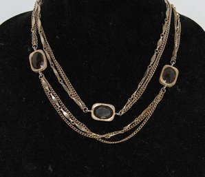 Vintage 36' Sarah Coventry Sweater Gold Tone Necklace