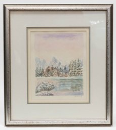Peter Wong ' Majestic Peaks' Original Watercolor Signed With COA