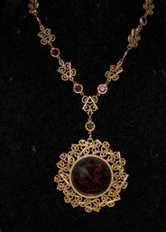 Intaglio Cameo Glass Necklace