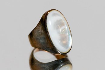 Sterling Silver Mother Of Pearl Signed Ring