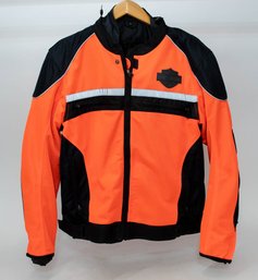 Harley Davidson Orange Reflective Riding Jacke Men's Size XL New