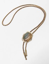 1970s Blue And Brown Stone Bolo Tie