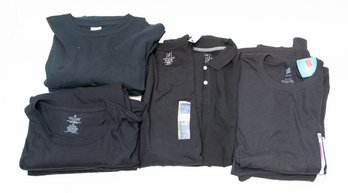 Men's Short And Long Sleeve Black Shirts Include Gildan, Hanes And George New