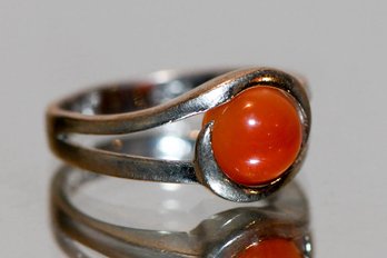 SETA Sterling Silver Orange Carnelian Ring