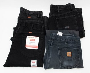 Wrangler, Carhart And Rustler Men's Black Jeans