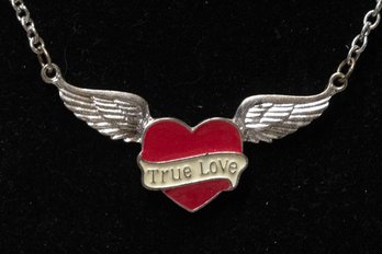 Claire's True Love Angel Wings Heart Necklace