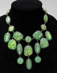 Green Iridescent Festoon Necklace