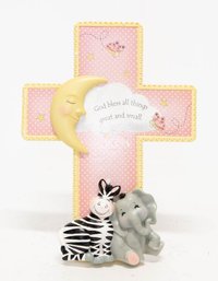 God Bless All Things Great And Small Animal Cross Decor NEW