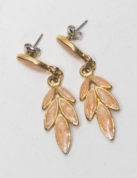 Feather Drop Sandstone Dangle Earrings
