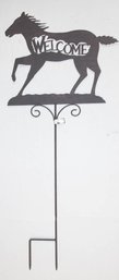 Distinctive Accents Metal Horse Welcome Sign Yard Stake