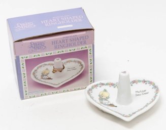 1995 Salesman Sample Blonde Precious Moments Porcelain Heart Shaped Ring Holder In Box