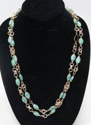 27' Synthetic Turquoise Beaded Infinity Necklace