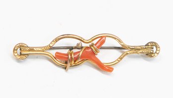 Coral Wishbone Branch Open Pin