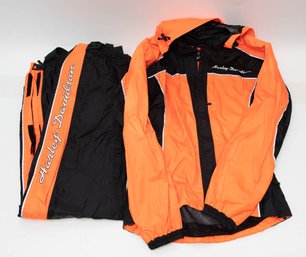 Harley Davidson Orange Reflective Women's Rain Gear Size Small