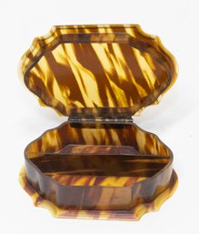 Vintage Otrtoise Shell Celluloid Jewelry Trinket Box