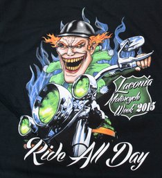 2015 Laconia Motorcycle Week Ride All Day T-shirt Size XL New