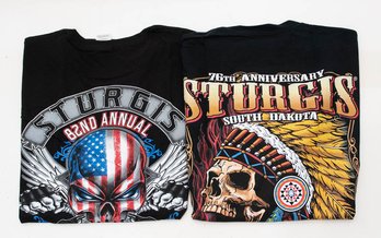 2016 And 2022 Sturgis 76th Annual And 82nd Annual Motorcycle Rally T-shirts Size XL New