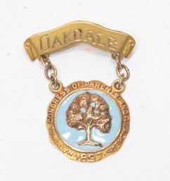 10k 1960s PTA National Congress Of Parents Badge Pin Oakdale 1897 4.40g