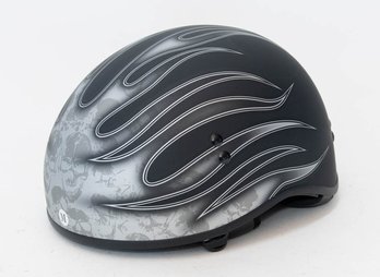 Max 1/2 Helmet Naked Skull Flame Size Medium NIB