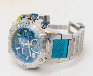 Invicta 51mm Speedway Viper Quartz Chronograph Men's Silvertone/Blue Watch NIB