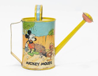 1920's Original Early Walt Disney Mickey Mouse Tin Watering Can