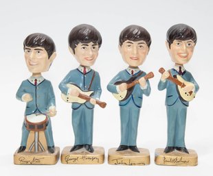 1964 Beatles Car Mascot Bobble Head 8' Nodders Complete Set