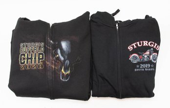 2020 Sturgis Buffalo Chip And 2019 Thunder In The Hills Zip Up Hoodies Size XL New