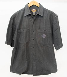 Harley Davidson Grey Button Up Men's Size XL