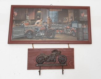 Generation Motorcycle Wall Art And Coat Hooks