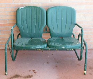 1940s Green Double Back Porch Glider