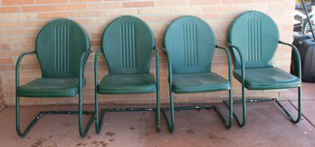 1940s Green Outdoor Cantilever Patio Chairs