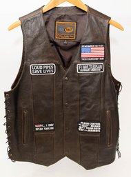 Classic Leather Gear Brown Men's Vest Size Large