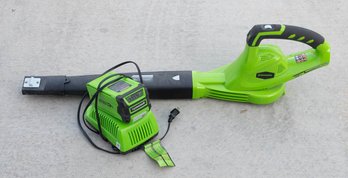 Green Works Blower, Charger And Battery