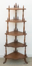 Antique Early 1900s Victorian Style Turned Walnut Etagere
