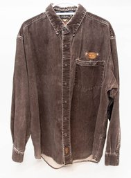 Harley Davidson Brown Weathered Look Corduroy Snap Up Men's Size XL