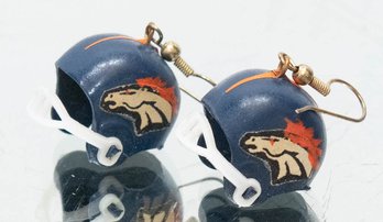 Denver Broncos Miniature Helmets Plastic Earrings