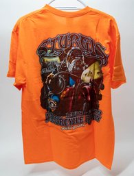 2019 Sturgis 79th Annual Bulldog Orange T-shirt Size Large New