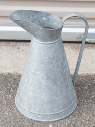 Vintage French Galvanized Zinc Pitcher