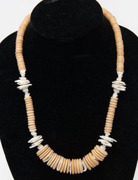 Wood And Shell Handmade Necklace