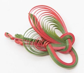 1970s Red/green Quilled Pin